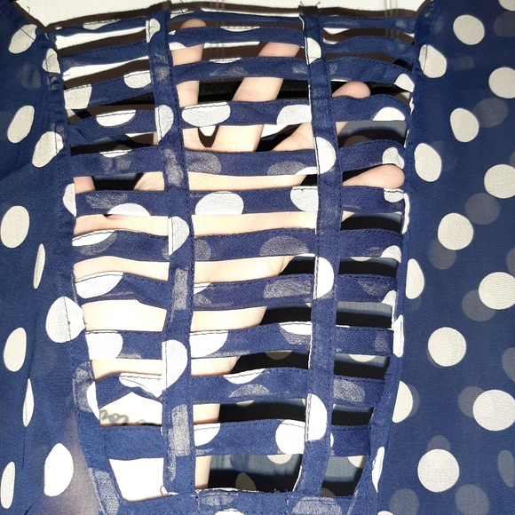 Sheer pokadot blouse Charlotte Russe size M - Picture 2 of 2
